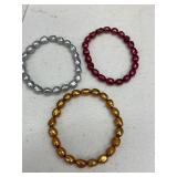 (3)- ASSORTED COLOR BRACELETS