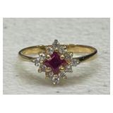 PURPLE STONE WITH GOLD TONE RING SIZE 7