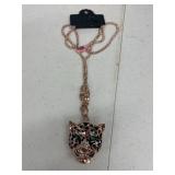 28' TIGER HEAD NECKLACE IN ROSETONE