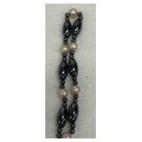 HEMATITE AND PEARL STRETCHABLE BRACELET