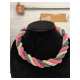RAINBOW, PINK, AND WHITE NECKLACE