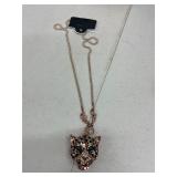 28' TIGER HEAD NECKLACE IN ROSETONE