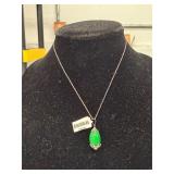 JADE PENDANT WITH 18' STERLING CHAIN
