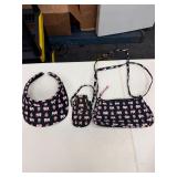 ELEPHANT PRINT BAG, VISOR, & PHONE HOLDER SET