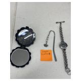 COMPACT MIRROR, BOOK MARK, AND BRACELET