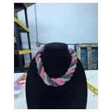 RAINBOW, PINK, AND WHITE NECKLACE