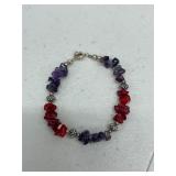 RED AND PURPLE STONE BRACELET