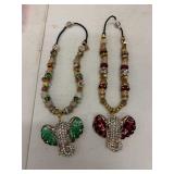 (2)- ELEPHANT PENDANT NECKLACES