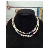 36' FRESHWATER MULTI-COLOR PEARL NECKLACE