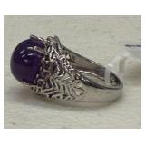 AMETHYST LAB CREATED PURPLE SAPPHIRE RING SIZE 7