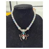 KIRKS FOLLY SPIDER PENDANT NECKLACE