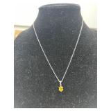 YELLOW STONE PENDANT NECKLACE