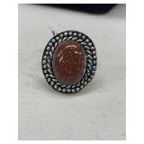 RED SUN STONE RING SIZE 7