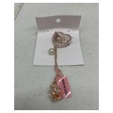 AUSTRIAN CRYSTAL BROOCH IN ROSETONE