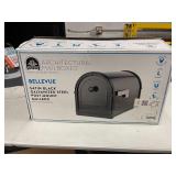 SATIN BLACK POST MOUNT MAILBOX