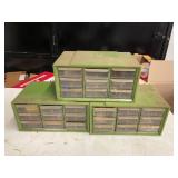 ASSORTED HARDWARE STORAGE ORGANIZERS WITH CONTENTS