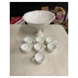 PUNCH BOWL W/ STAND & CUPS