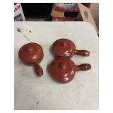 (3)- BOWLS WITH LIDS