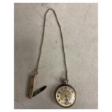 VINTAGE ILLINOIS POCKET WATCH WITH POCKET KNIFE