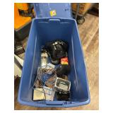 45 GALLON STORAGE TOTE WITH CONTENTS