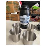 64OZ INSULATED TUMBLER WITH 4 STAINLESS CUPS