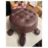 WALNUT FINISH TURTLE OTTOMAN FOOT STOOL