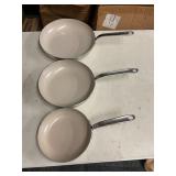 TRAMONTINA SET OF THREE NON-STICK SKILLETS