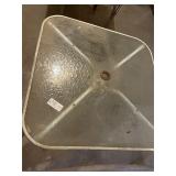 Square glass top picnic patio table