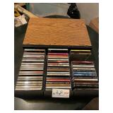 Storage shelf of CD mostly rock