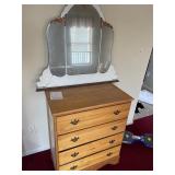 Wooden dresser with mirror