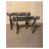 Heavy duty wooden sawhorses