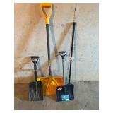 Snow, shovels, and ice chopper