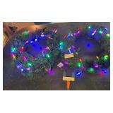 2 lighted Christmas wreaths LED