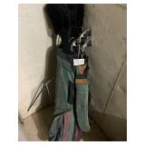Set of golf, clubs, and bag