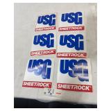 Lot of 6 USG sheet rock, toolbox stickers
