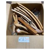 Box of wooden hangers