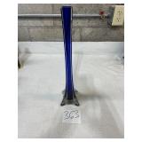 Tall glass, blue cobalt vase
