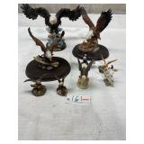 Lot of eagle figurine, sculptures