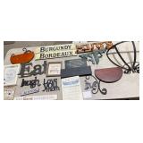 Hanging shelves, inspirational signs lot