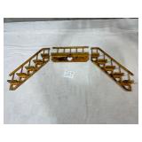 wooden heart staircase wall display shelf