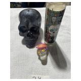 Lot of wax skull candles