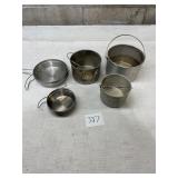 Small aluminum pots and pans