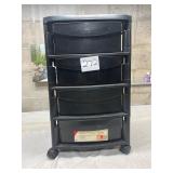 Rolling plastic storage drawers