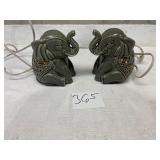 Matching ceramic elephant lamps