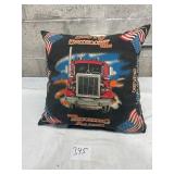 Trucking along throw pillow