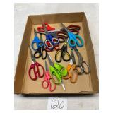 Tray lot of scissors