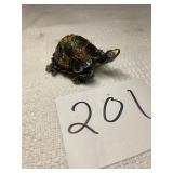 Small jewel and crusted turtle trinket box