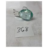 Oleg Cassini crystal fish paperweight blue