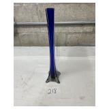 Tall glass, cobalt  blue vase