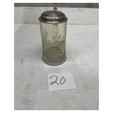 Glass beer Stein with metal lid